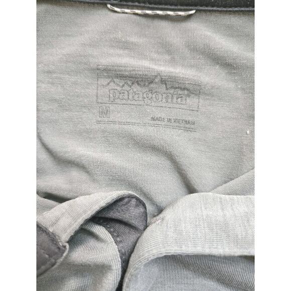 Patagonia Shirt Polo Short Sleeve Mens M Gray Poly Tencel Stretch Knit - Picture 6 of 8